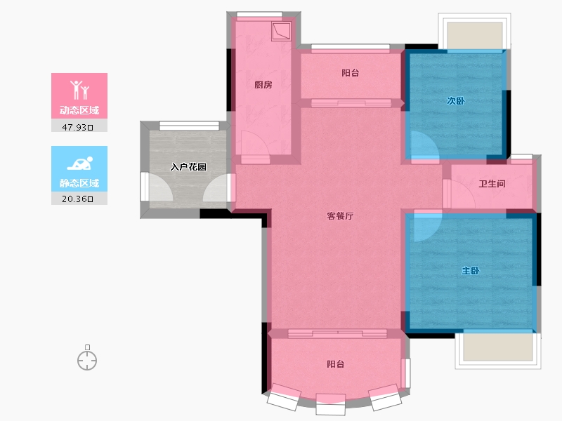 江西省-赣州市-江湾壹号-69.60-户型库-动静分区