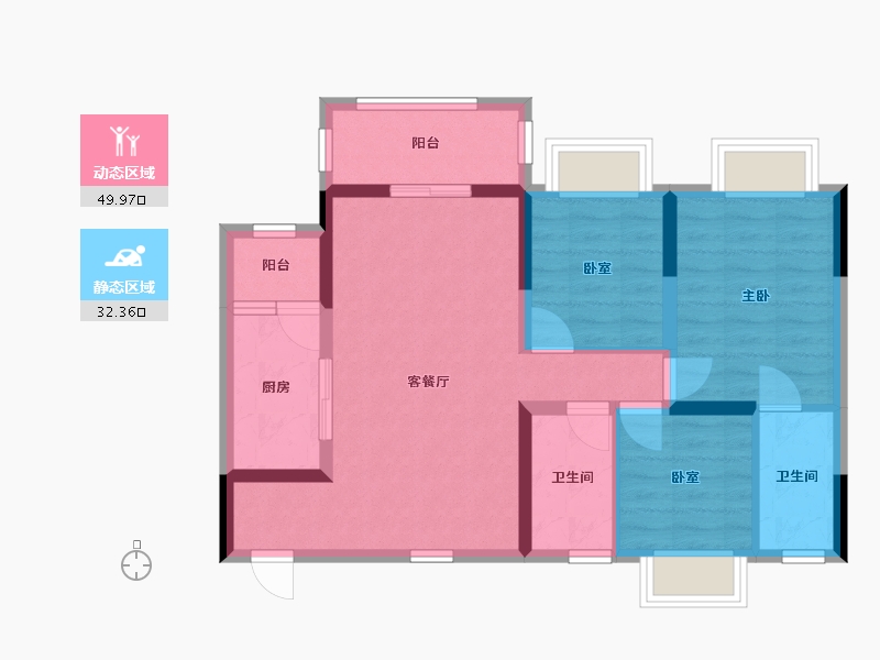 贵州省-黔南布依族苗族自治州-圆台庭院-108.00-户型库-动静分区