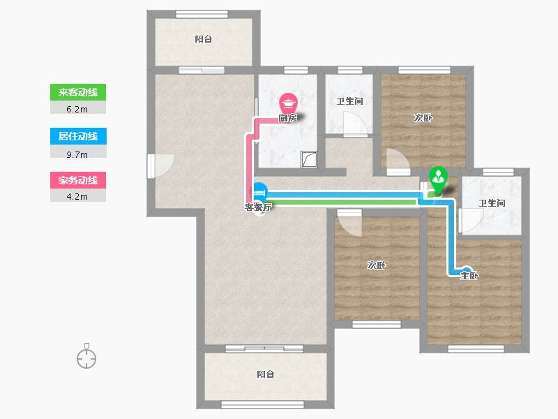 山西省-晋城市-沁水铁路小区-107.67-户型库-动静线