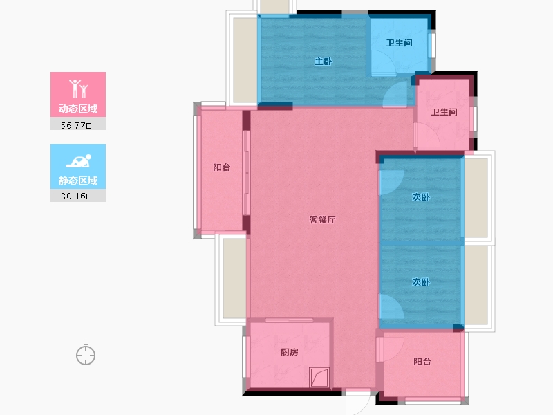 广东省-珠海市-北京师范大学珠海校区京师家园-80.68-户型库-动静分区