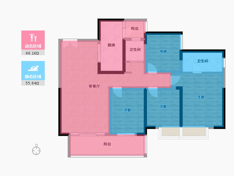 四川省-成都市-成都滨湖长滩花园B区-137.00-户型库-动静分区