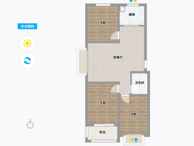 河北省-衡水市-广厦-86.40-户型库-采光通风