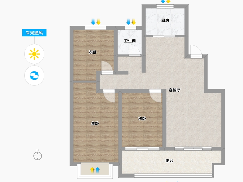 山东省-临沂市-房源·印象东城-99.20-户型库-采光通风