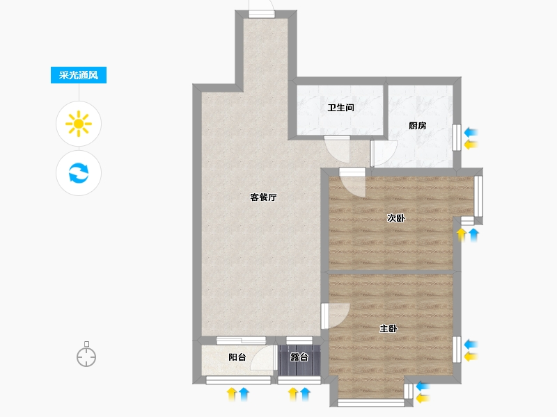 北京-北京市-流星花园3区-69.02-户型库-采光通风