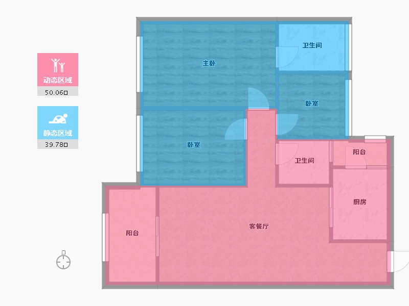 广东省-佛山市-电建洺悦华府-81.54-户型库-动静分区