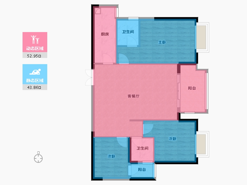 浙江省-温州市-泽丰家园-91.66-户型库-动静分区