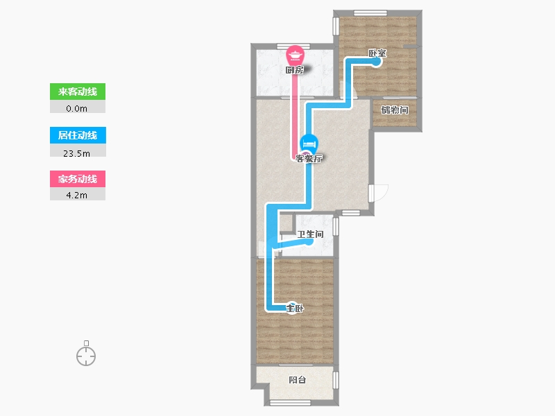 江苏省-南通市-盛唐公寓-75.20-户型库-动静线