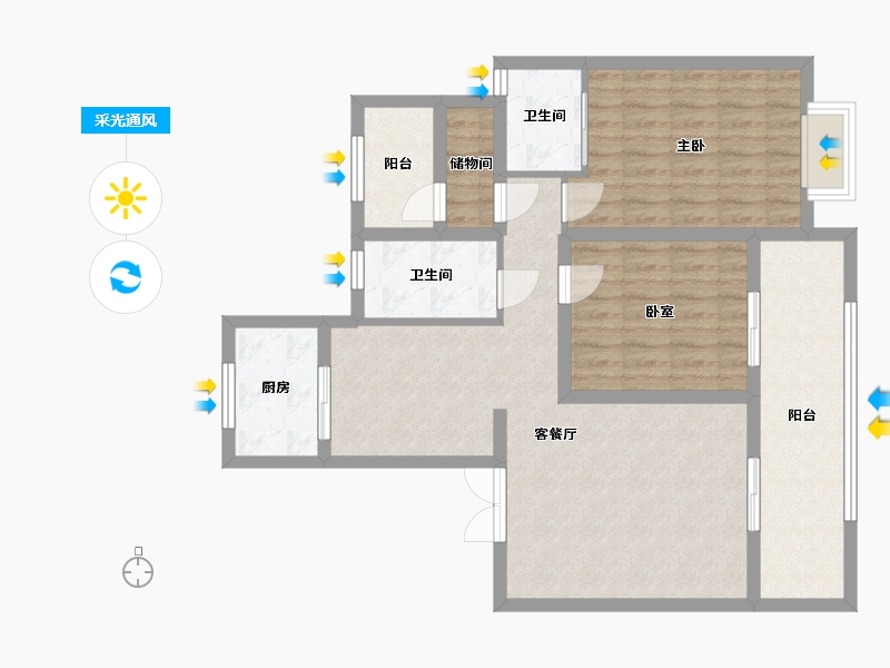 四川省-内江市-西城郡华庭-92.80-户型库-采光通风