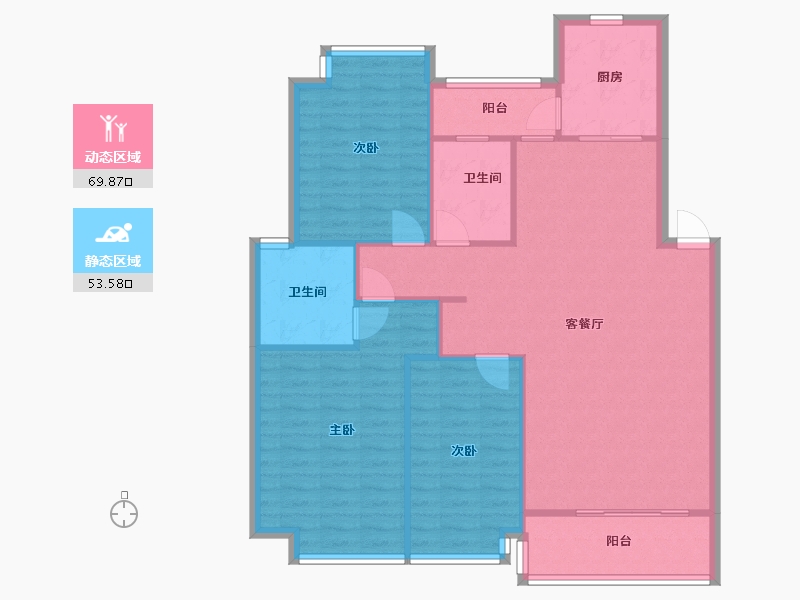 安徽省-合肥市-新华学府春天-98.08-户型库-动静分区