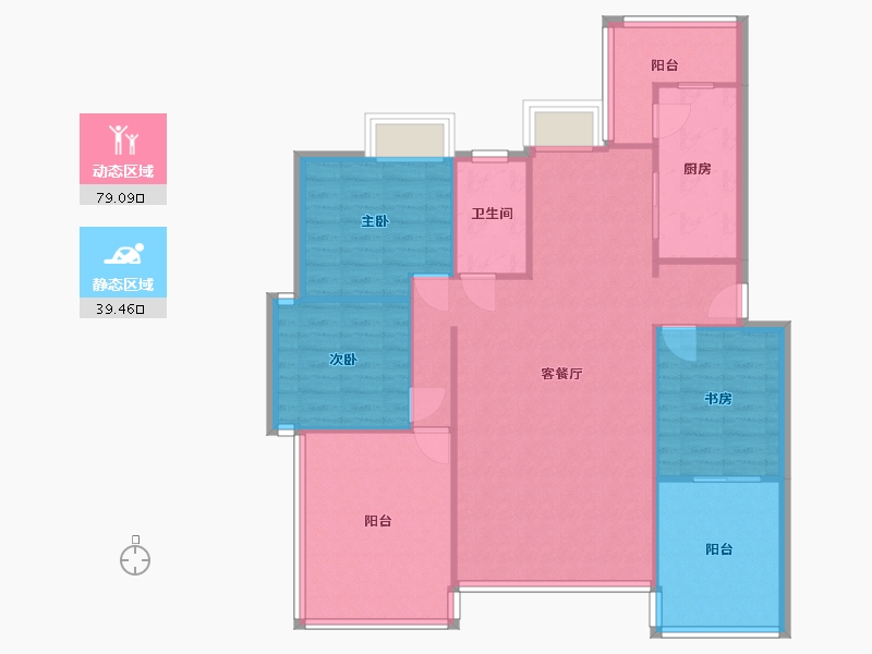 湖南省-常德市-紫金城·金色晓岛-99.20-户型库-动静分区