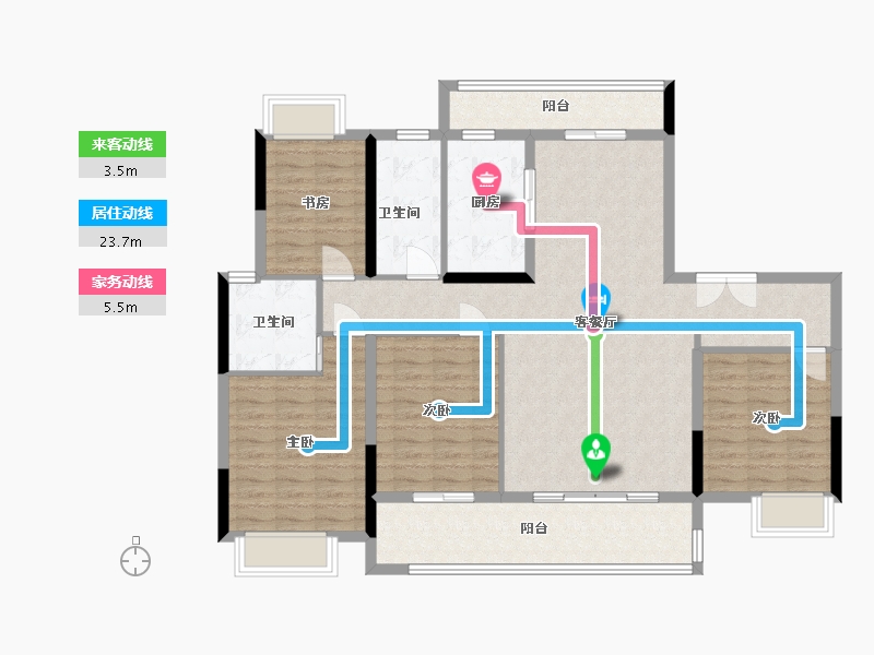 江西省-上饶市-带湖阳光城-125.60-户型库-动静线