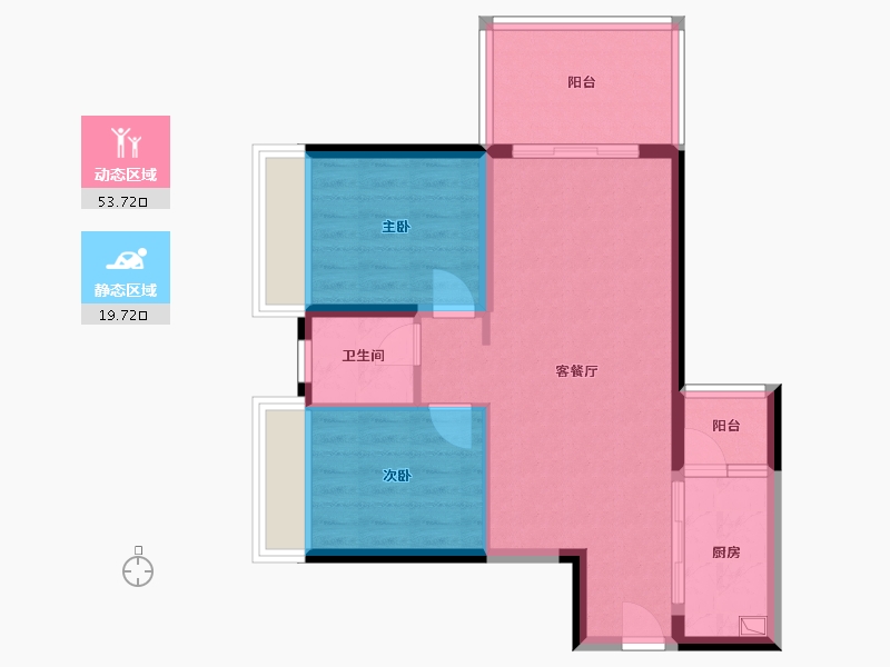 四川省-攀枝花市-攀枝花曲江城发新欧鹏教育城一期4栋-68.86-户型库-动静分区