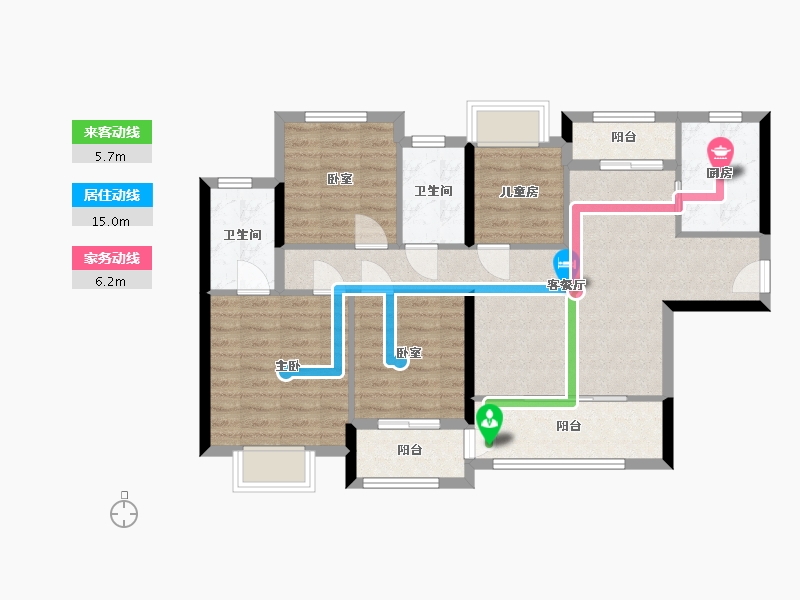 福建省-厦门市-筼筜悦府-103.88-户型库-动静线