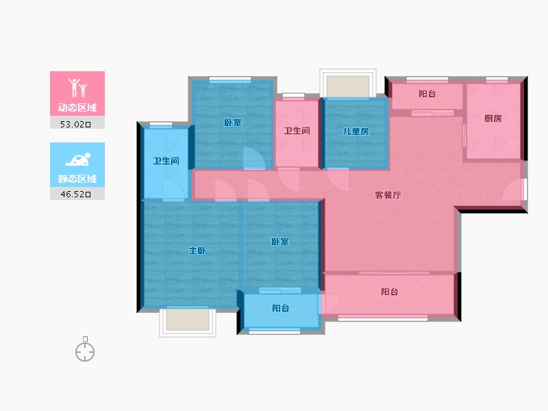 福建省-厦门市-筼筜悦府-103.88-户型库-动静分区