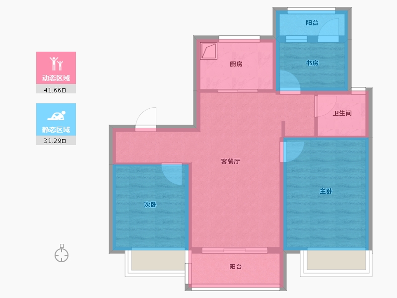 山东省-济南市-绿城春来晓园-78.40-户型库-动静分区