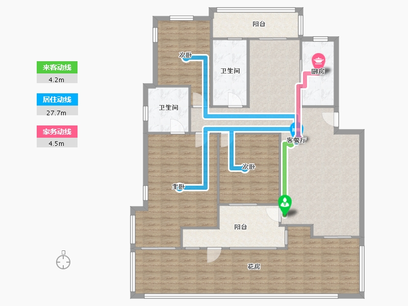 江苏省-苏州市-阳光水榭花园-122.00-户型库-动静线