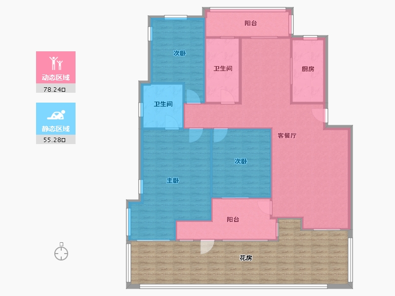 江苏省-苏州市-阳光水榭花园-122.00-户型库-动静分区