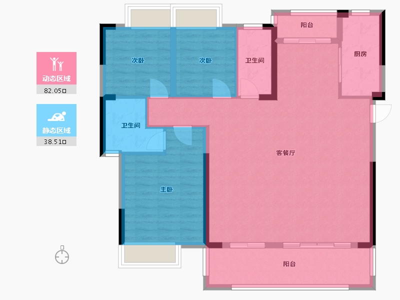 江西省-赣州市-书香名第-111.54-户型库-动静分区