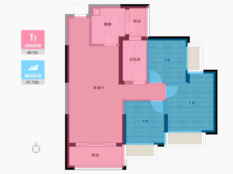 湖南省-怀化市-恒大中央广场-72.00-户型库-动静分区