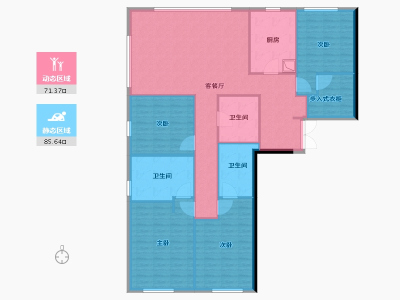 北京-北京市-尚峯壹号-144.00-户型库-动静分区