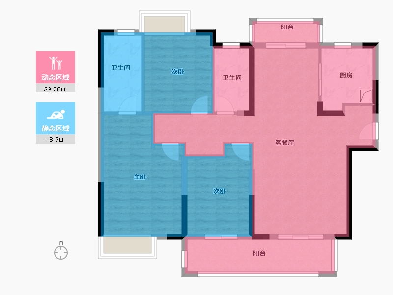 江西省-赣州市-富力现代城-106.40-户型库-动静分区