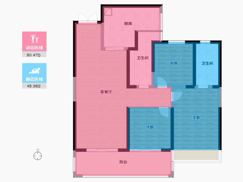 江苏省-无锡市-金科蠡湖煦苑-116.00-户型库-动静分区