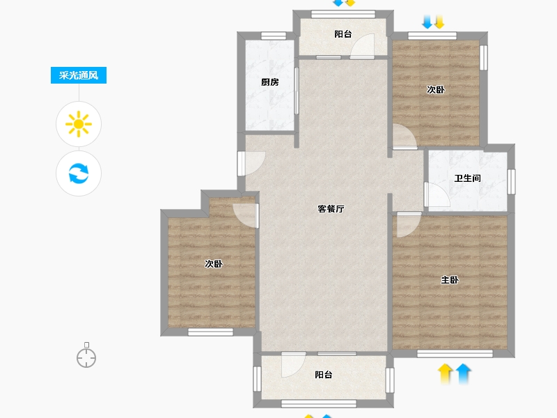 山东省-青岛市-山海湾-99.20-户型库-采光通风