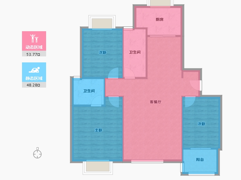 山东省-济南市-锦绣泉城-103.88-户型库-动静分区