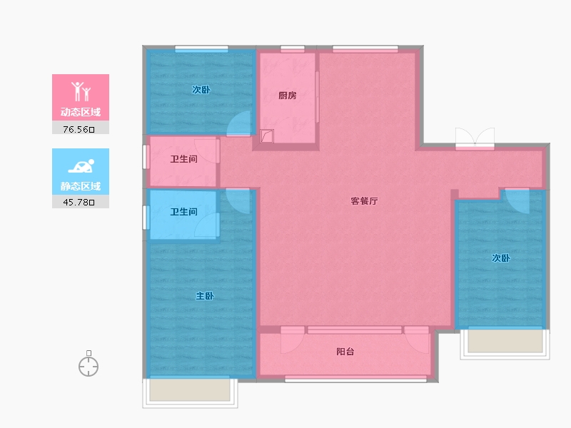 山东省-德州市-紫御印象-124.00-户型库-动静分区