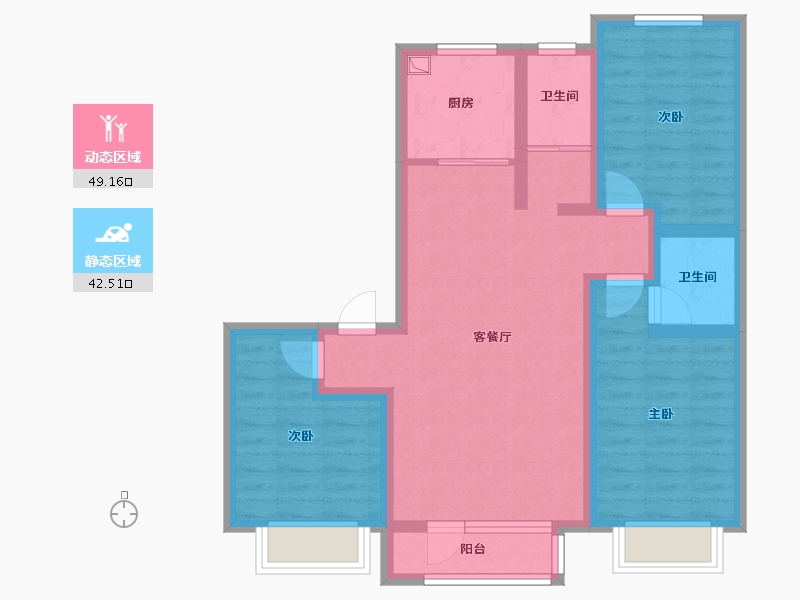 河北省-邢台市-京福苑-94.17-户型库-动静分区