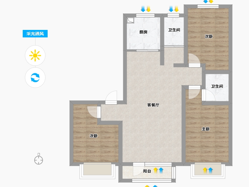 河北省-邢台市-京福苑-94.17-户型库-采光通风