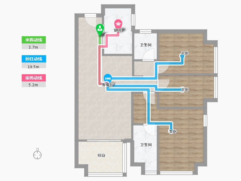 广东省-东莞市-万科金色城品-73.20-户型库-动静线