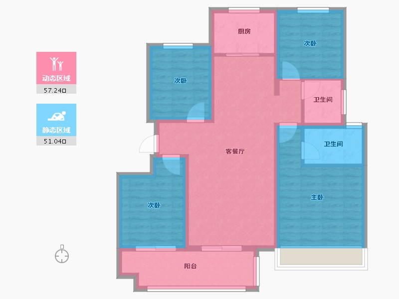 河南省-濮阳市-恒旺政和府-110.40-户型库-动静分区