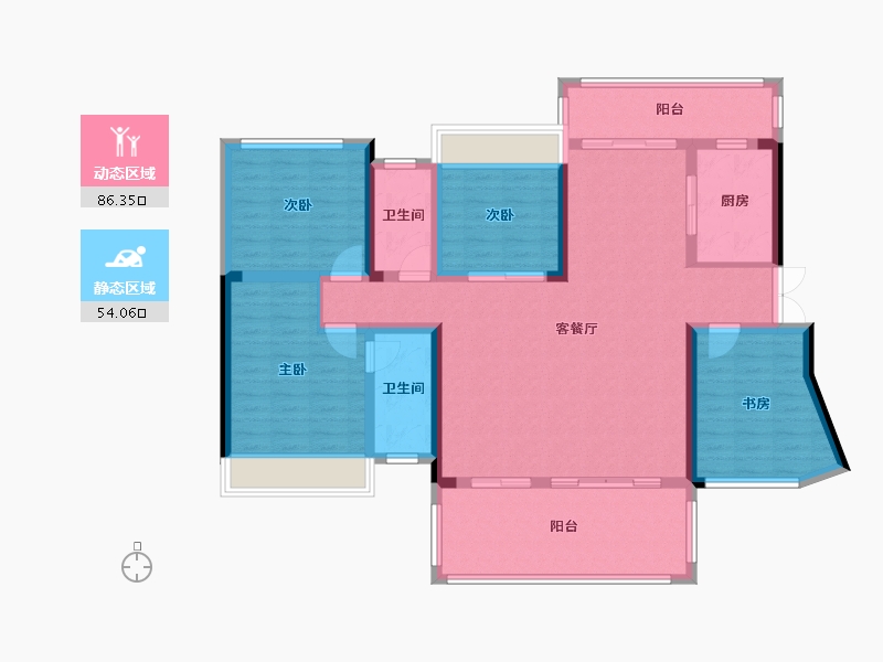 湖南省-邵阳市-中旗天悦府-108.00-户型库-动静分区