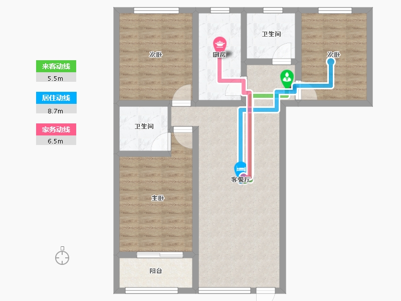 陕西省-咸阳市-警苑小区-101.51-户型库-动静线