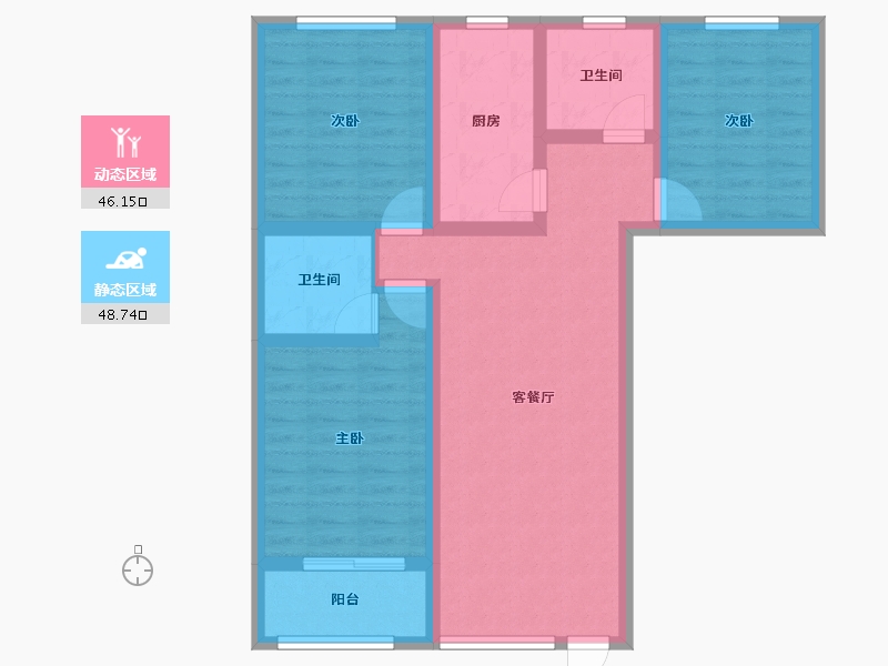 陕西省-咸阳市-警苑小区-101.51-户型库-动静分区