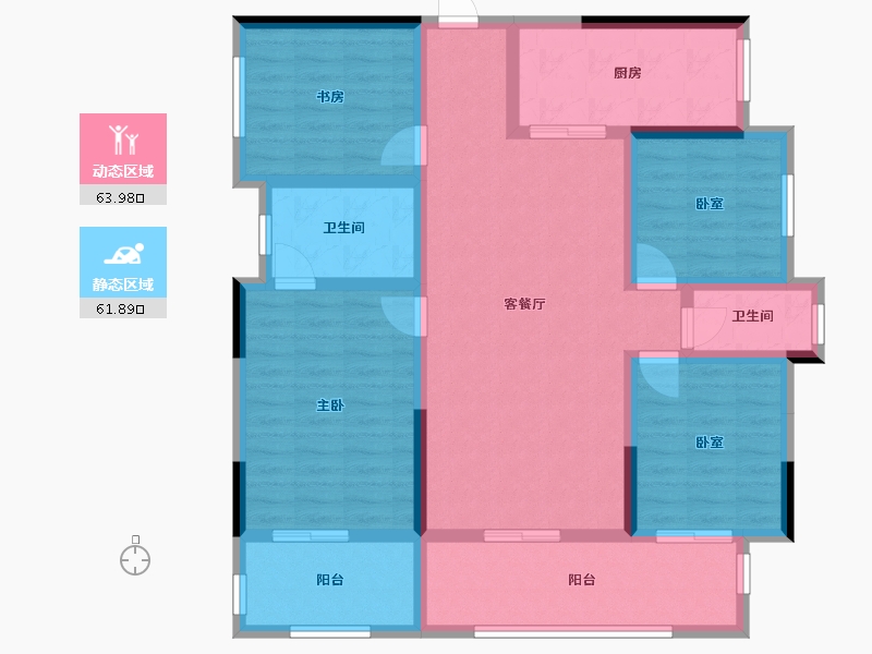 四川省-德阳市-仟坤天朗-111.00-户型库-动静分区