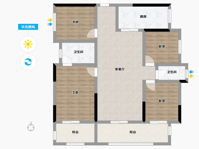 四川省-德阳市-仟坤天朗-111.00-户型库-采光通风