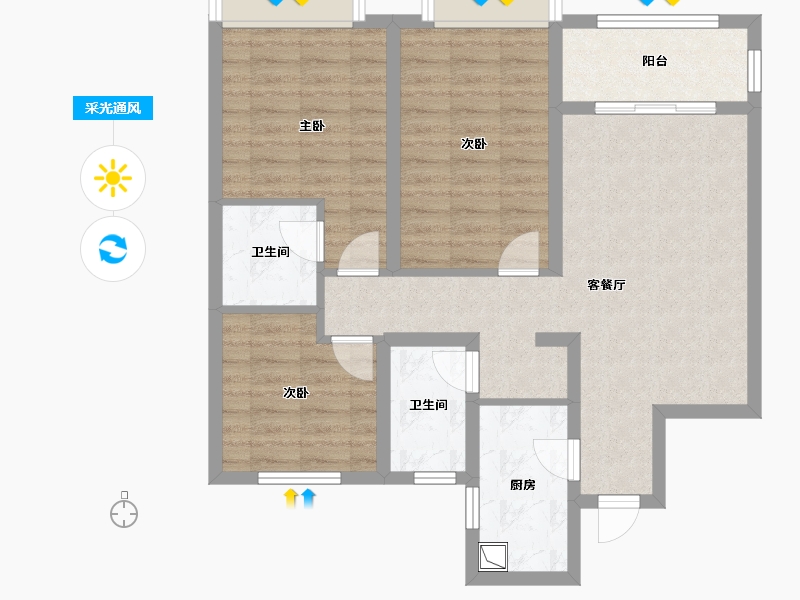 山东省-菏泽市-中央公园建邦悦府-81.51-户型库-采光通风