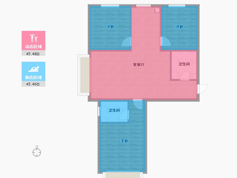 山西省-大同市-魏都金懋府-94.40-户型库-动静分区