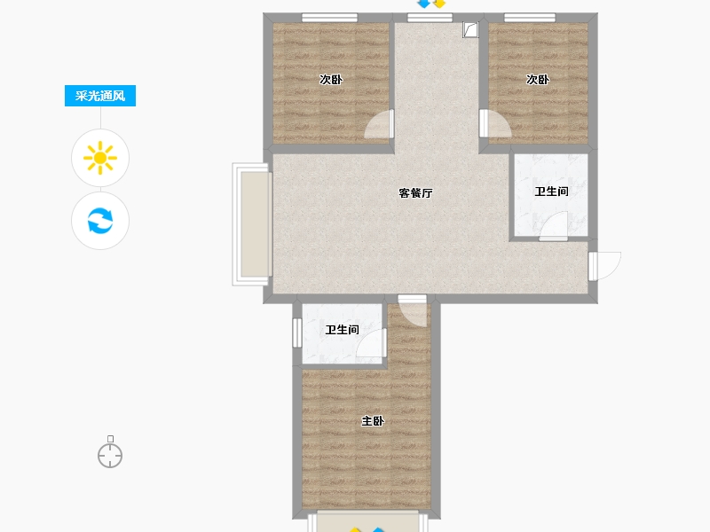 山西省-大同市-魏都金懋府-94.40-户型库-采光通风