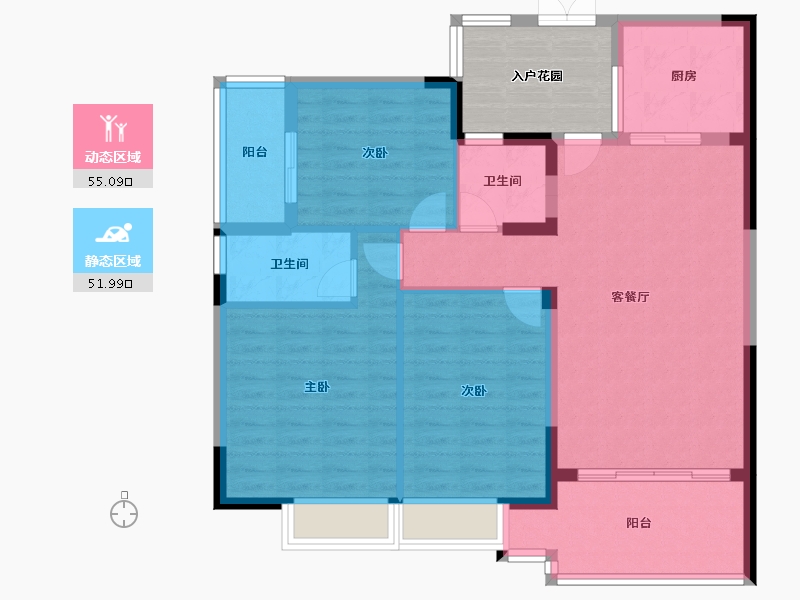 广东省-清远市-宏泰嘉园-102.40-户型库-动静分区