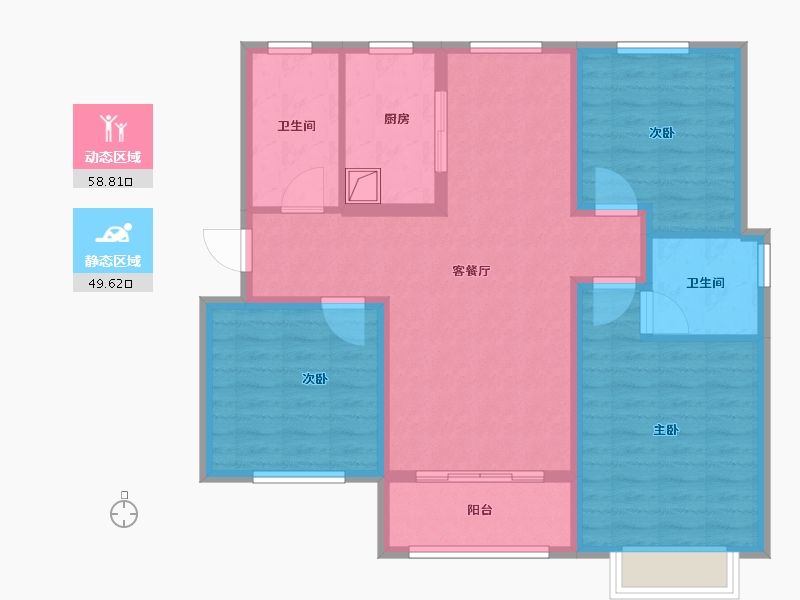 山西省-晋城市-桃园小区-96.80-户型库-动静分区