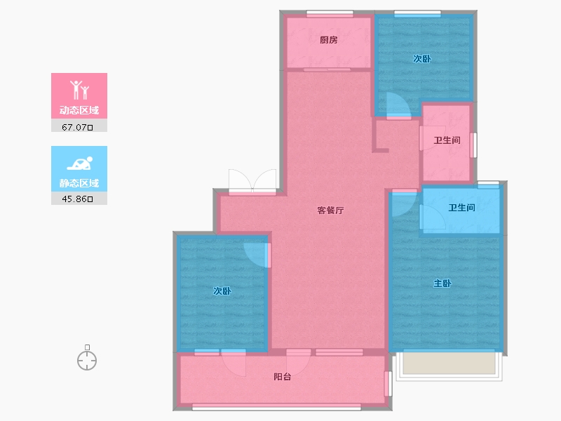 山东省-滨州市-惠众花园-101.00-户型库-动静分区