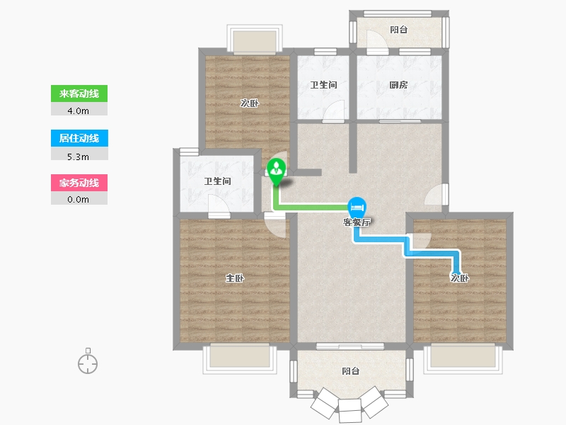 上海-上海市-海趣馨苑-二期-90.00-户型库-动静线