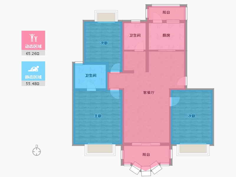 上海-上海市-海趣馨苑-二期-90.00-户型库-动静分区