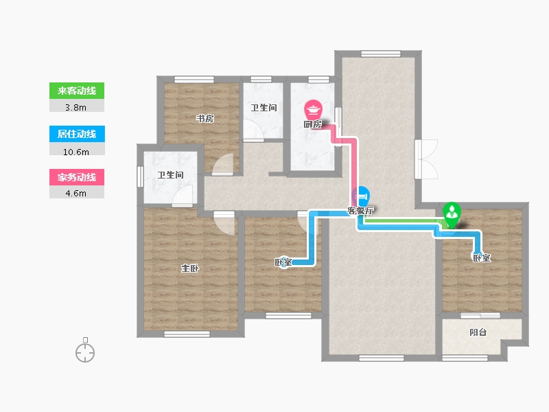 山东省-潍坊市-滨北雅苑-109.69-户型库-动静线