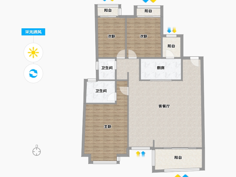 广东省-深圳市-振业城-二期-124.00-户型库-采光通风