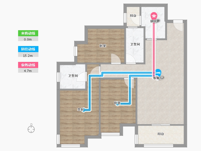 贵州省-贵阳市-华润国际社区-C区-84.00-户型库-动静线