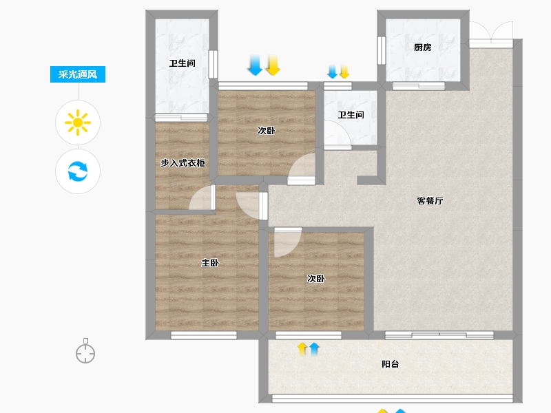 湖南省-怀化市-江樾府-92.99-户型库-采光通风